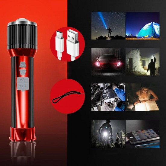 Rechargeable Tactical Flashlight Fishing High Lumen Powerful Brightness LED Torch