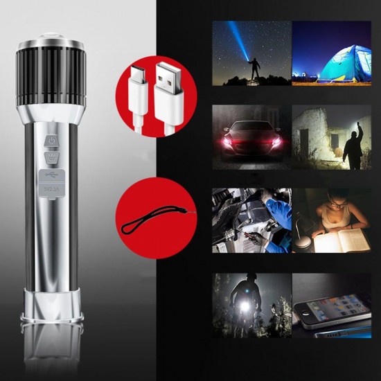 Rechargeable Tactical Flashlight Fishing High Lumen Powerful Brightness LED Torch