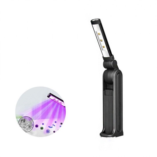 3xUVC+1xLED 270-280nm UV Lamp USB Rechargeable Hook Flashlight