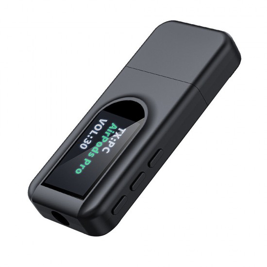 XTT1 Two in One bluetooth 5.0 Adapter Wireless Transmitter Receiver USB AUX with Display for TV Computer XTT1 Two in One bluetooth 5.0 Adapter Wireless Transmitter Receiver USB AUX with Display for TV Computer