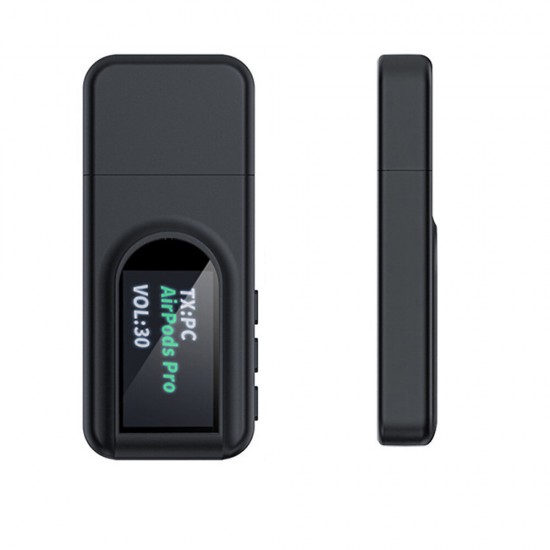 XTT1 Two in One bluetooth 5.0 Adapter Wireless Transmitter Receiver USB AUX with Display for TV Computer XTT1 Two in One bluetooth 5.0 Adapter Wireless Transmitter Receiver USB AUX with Display for TV Computer