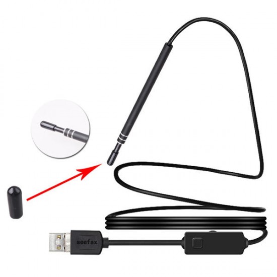 2 in 1 USB Borescope Camera Visual Otoscope Borescope Inspection for Android PC