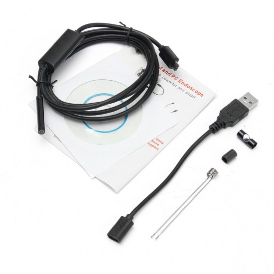 5.5mm 2m 6 LED Lens USB Camera Borescope for Android Phone Laptop