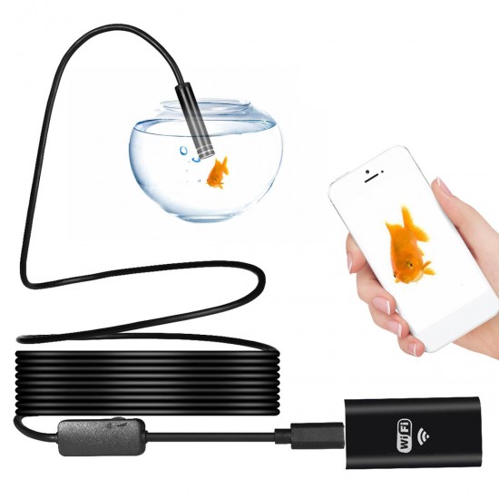 8mm 720P Wifi Borescope Camera Snake 8 LED Light Waterproof For Android iOS