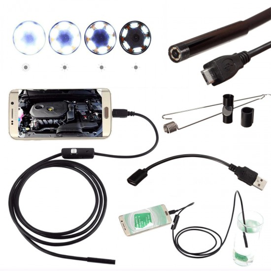 Borescope Inspection Waterproof Mini Camera 5.5mm Digital 5m USB For Android Phone