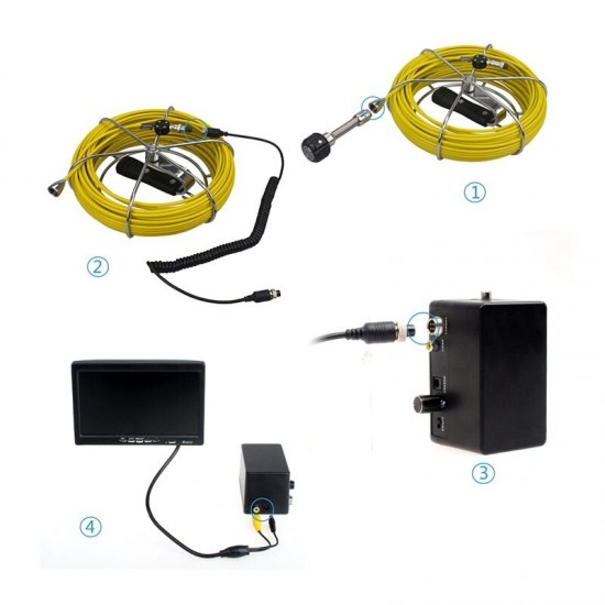 WF92 Pipe Pipeline Inspection Camera 40M Drain Sewer Industrial Borescope Video Plumbing System with 7 Inch LCD Monitor WF92 Pipe Pipeline Inspection Camera 40M Drain Sewer Industrial Borescope Video Plumbing System with 7 Inch LCD Monitor