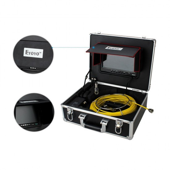 WP90A Pipe Pipeline Inspection Camera 20M Drain Sewer Industrial Borescope Video Plumbing System with 9 Inch LCD Monitor