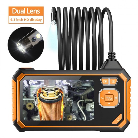 Inskam113-2 Dual-lens 5M Borescope HD 1080P Hard Wire 4.3-inch Large Screen + IP67 Waterproof for Car Sewer Air Conditioner Mechanical Maintenance Inskam113-2 Dual-lens 5M Borescope HD 1080P Hard Wire 4.3-inch Large Screen + IP67 Waterproof for Car Sewer Air Conditioner Mechanical Maintenance