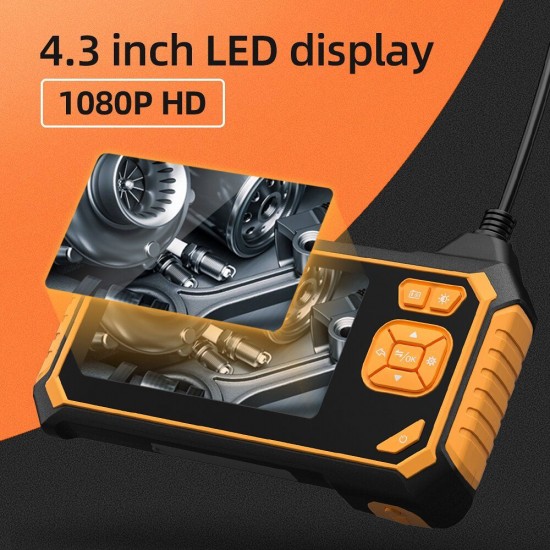 Inskam113-2 Dual-lens 5M Borescope HD 1080P Hard Wire 4.3-inch Large Screen + IP67 Waterproof for Car Sewer Air Conditioner Mechanical Maintenance Inskam113-2 Dual-lens 5M Borescope HD 1080P Hard Wire 4.3-inch Large Screen + IP67 Waterproof for Car Sewer Air Conditioner Mechanical Maintenance