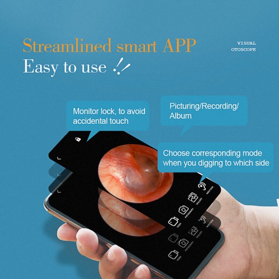 E1PRO IP67 3MP 6LED HD 3.9MM Universal Visual Ear Spoon Otoscope Visual Borescope E1PRO IP67 3MP 6LED HD 3.9MM Universal Visual Ear Spoon Otoscope Visual Borescope