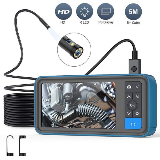 MS450 8mm Dual Lens 1080P Industrial Borescope 4.5 Inch Screen Waterproof Snake Camera with 6 LED For Pipeline Drain Sewer Inspection Cam