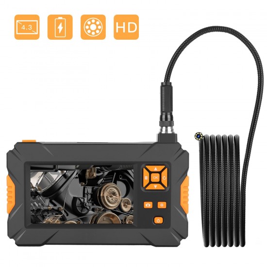 P30 4.3inch High-definition 1080P Display Screen Hosepipe Borescope IP67 Waterproof 1M/3M/5M Orange Hand-held Industrial Borescope