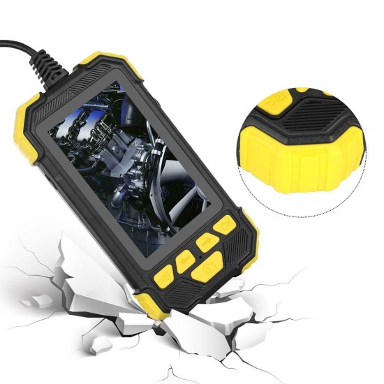 Y19 5.5mm Lens Diameter 4.3inch HD 1080P Digital Hand-held Screen Hard Wire Borescope with Adjustable Brightness 6LEDs