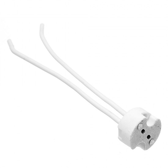 10PCS MR16 G4 Ceramic Lamp Holder Socket Connector LED CFL Halogen Adapter with Wire