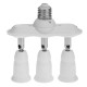 3 In 1 Rotatable E27 Universal Conversion Socket Head Lamp Base Bulb Adapter AC100-240V