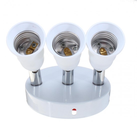 3 in 1 Adjustable 4A E27 E26 Bulb Adapter Base Socket Ceiling Light Lampholder AC100-240V