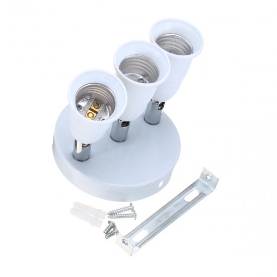 3 in 1 Adjustable 4A E27 E26 Bulb Adapter Base Socket Ceiling Light Lampholder AC100-240V