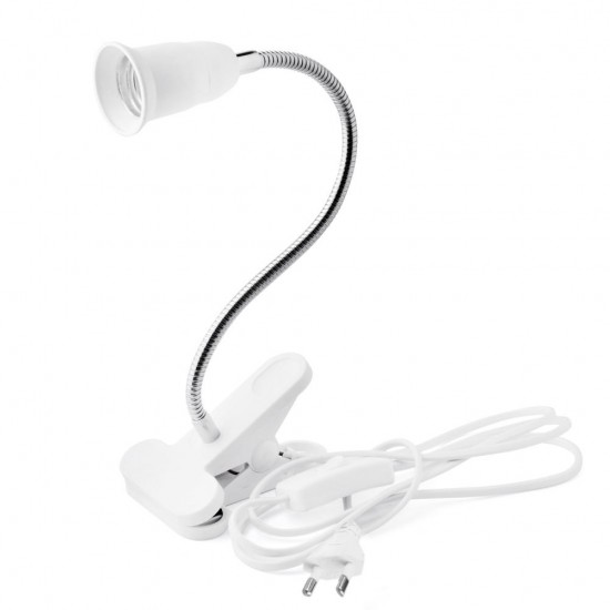 360° Flexible E27 Lamp Holder Clip with On Off Switch for Grow Light EU Plug AC220V