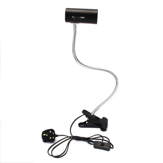 50CM E27 Flexible Reptile LED Light Lamp Holder Bulb Adapter Socket with Clip On Switch AC110-220V