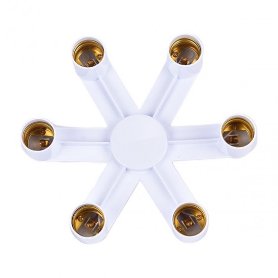 6 In 1 E27 10A LED Bulb Adapter Lamp Holder Base Converter Socket Splitter AC85-265V 6 In 1 E27 10A LED Bulb Adapter Lamp Holder Base Converter Socket Splitter AC85-265V