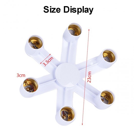 6 In 1 E27 10A LED Bulb Adapter Lamp Holder Base Converter Socket Splitter AC85-265V