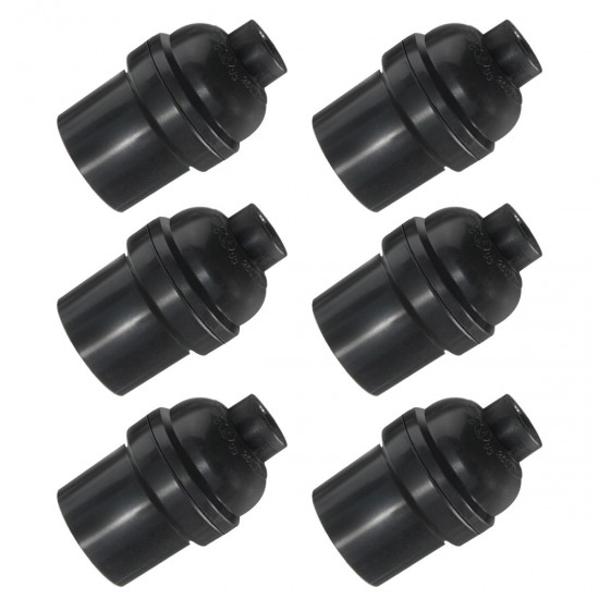 6PCS AC110-250V 4A E26 E27 Black Bulb Adapter Indoor Light Socket Lamp Holder