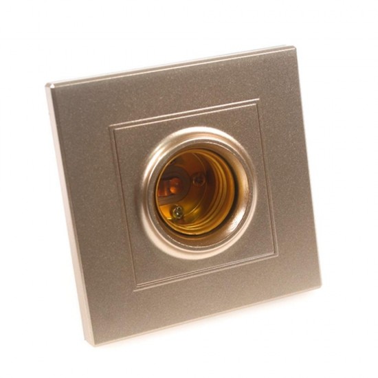 86 Type Square Shape Golden E27 Lamp Holder Socket Bulb Adapter PC Light Fitting AC250V
