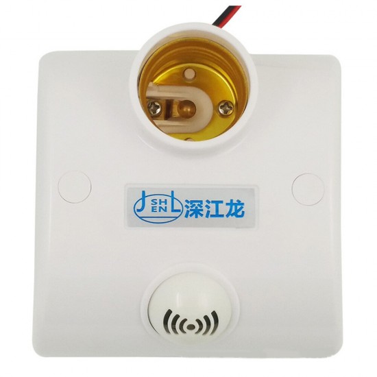 86mm E27 Bulb Adapter Sound and Light-controlled Energy-saving Lamp Holder with US Plug AC100-250V