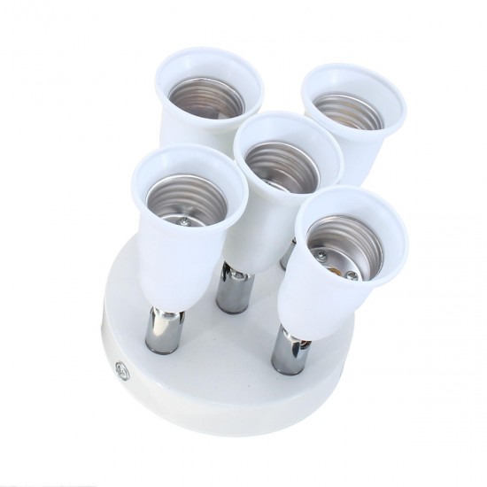 AC100-240V Adjustable 5 in 1 4A E27 E26 Bulb Base Socket Adapter Lamp Holder for Ceiling Light