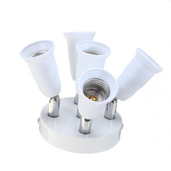 AC100-240V Adjustable 5 in 1 4A E27 E26 Bulb Base Socket Adapter Lamp Holder for Ceiling Light