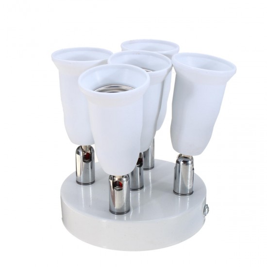 AC100-240V Adjustable 5 in 1 4A E27 E26 Bulb Base Socket Adapter Lamp Holder for Ceiling Light