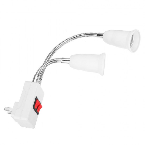 AC100-250V 4A Double Heads E27 Lampholder Bulb Adapter with Botton Switch EU US UK Plug AC100-250V 4A Double Heads E27 Lampholder Bulb Adapter with Botton Switch EU US UK Plug