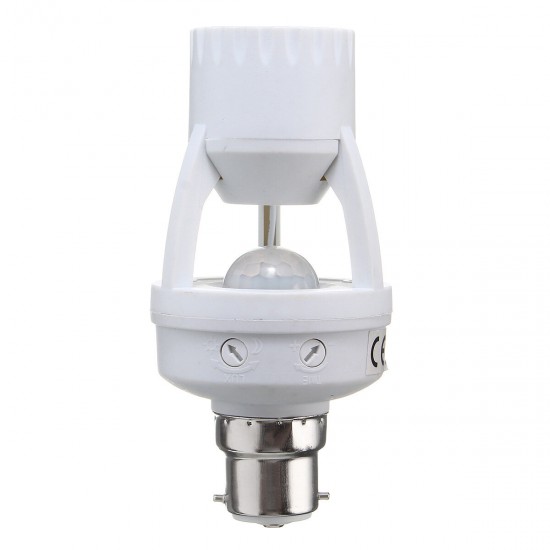 AC110-240V B22 to E27 LED PIR Infrared Motion Sensor Screw Base Bulb Holder Switch Socket