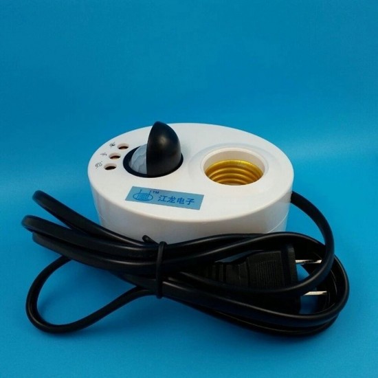 AC110-250V PIR Motion Sensor Bulb Adapter E27 Time Delay Lampholder Power Supply Cord with US Plug