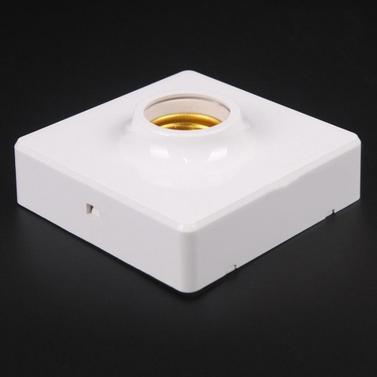 AC250V 10A Surface Mounted Square E27 Light Socket Bulb Adapter Lamp Holder for LED Lighting