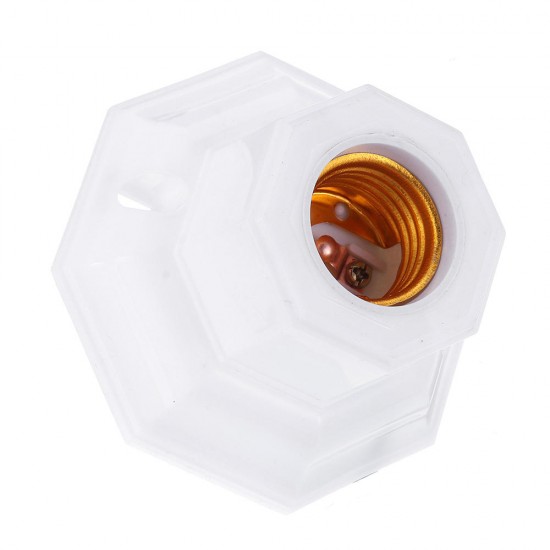 AC250V 6A E27 Engineering Plastic Octagonal Flat-mounted Screw Base Lampholder Bulb Adapter