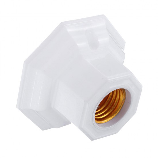 AC250V 6A E27 Engineering Plastic Octagonal Flat-mounted Screw Base Lampholder Bulb Adapter