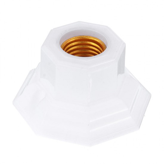 AC250V 6A E27 Engineering Plastic Octagonal Flat-mounted Screw Base Lampholder Bulb Adapter