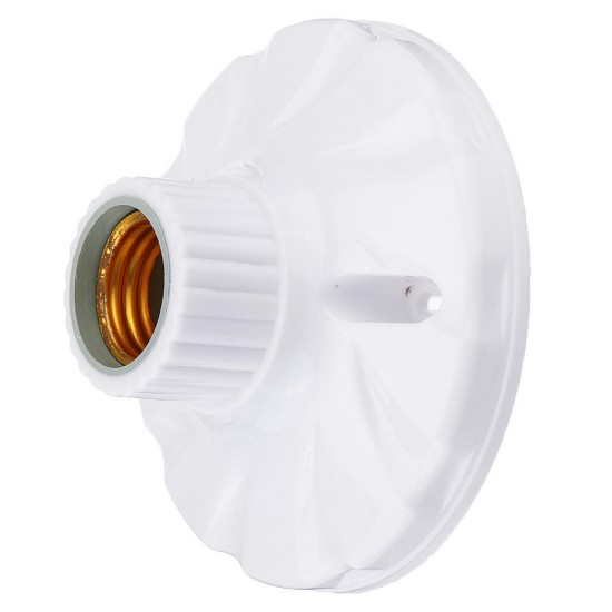 AC250V 6A White Plastic CK-022 E27 Screw Flat Lamp Holder Bulb Adapter Light Socket for Ceiling Lighting