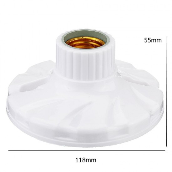 AC250V 6A White Plastic CK-022 E27 Screw Flat Lamp Holder Bulb Adapter Light Socket for Ceiling Lighting