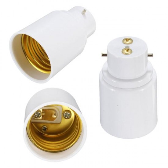 B22 to E27 Screw Socket LED Halogen Light Bulb Lamp Holder Converter Adapter