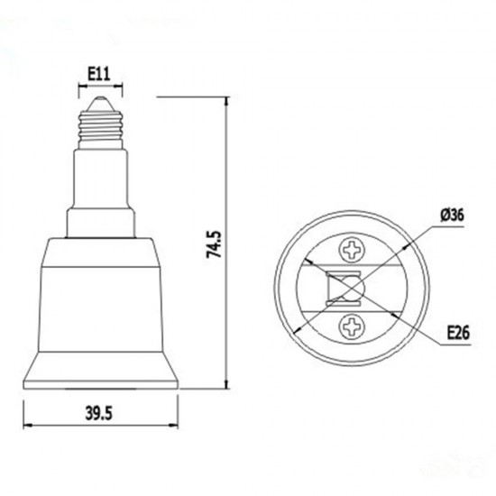 E11 Male to E26/E27 Female Lampholder Bulb Adapter Converter Light Socket for Halogen CFL Lamp