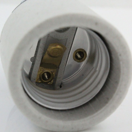 E26 660W Porcelain Ceramic Rotary Light Socket Bulb Adapter with Knob Switch AC250V