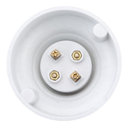 E27 6A 70mm Diameter Round Plastic Base Screw Light Bulb Adapter Lamp Socket Holder White AC250V E27 6A 70mm Diameter Round Plastic Base Screw Light Bulb Adapter Lamp Socket Holder White AC250V