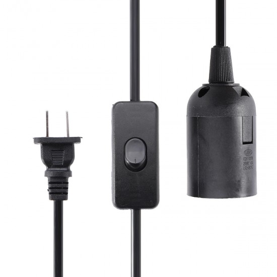 E27 Base Lamp Light Bulb Adapter Holder Socket with Switch for LED Lighting US Plug
