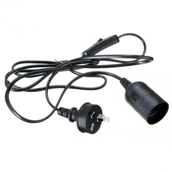E27 Black Holder with 2M Cable for Reptile Infrared Ceramic Heat Emitter Lamp Bulb