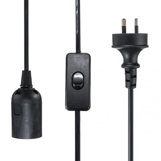 E27 Black Holder with 2M Cable for Reptile Infrared Ceramic Heat Emitter Lamp Bulb