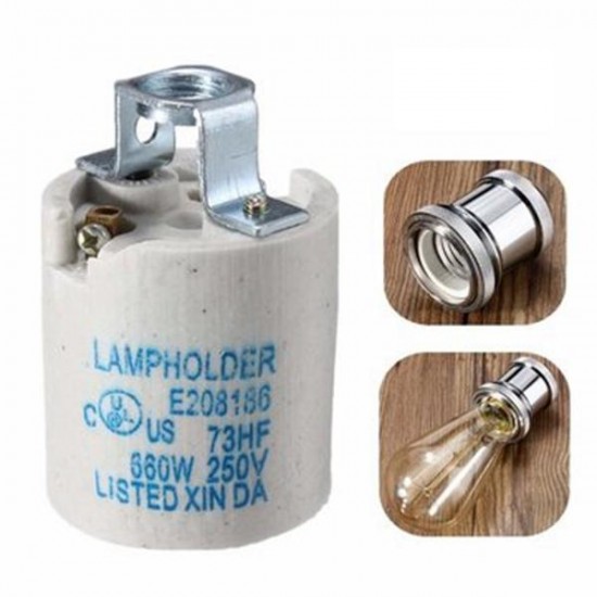 E27 Ceramic Lamp Holder LED Light Bulb Socket Accessory Screw Cap Adapter Converter