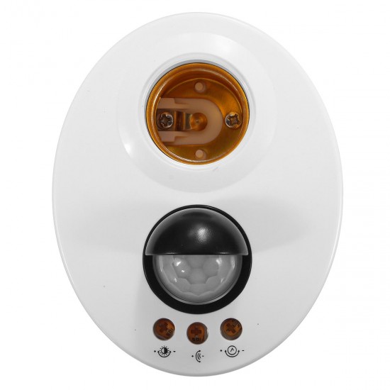 E27 Infrared Motion PIR Sensor Adjustable Delay Induction Lamp Holder Switch