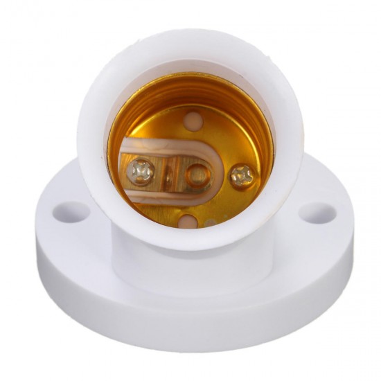 E27 Oblique Screw Socket White Plastic Light Bulb Holders Adapter Converter